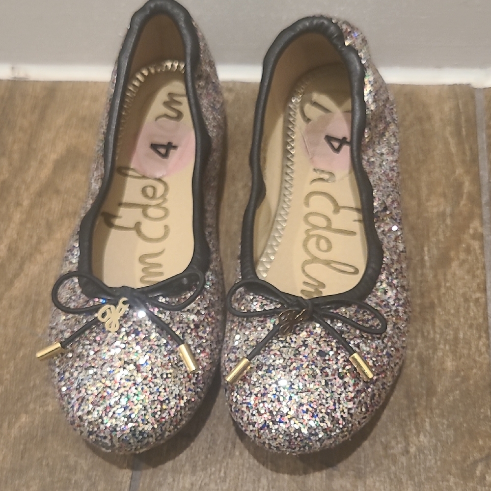 Sam Edelman Silver Black Dress Shoes with Glitter